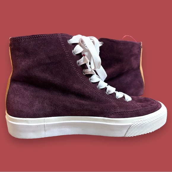 🎉HOST PICK🎉NWB Rag & Bone RB Lace Up Hight Top Sneakers in Merlot 🍷Size 7.5 - Picture 7 of 14